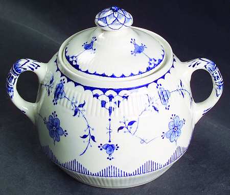Denmark Blue Sugar Bowl & Lid