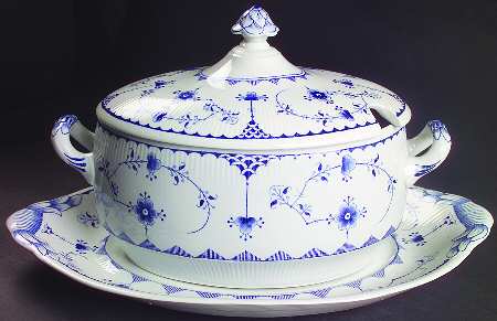 Denmark Blue Tureen & Lid w/Underplate