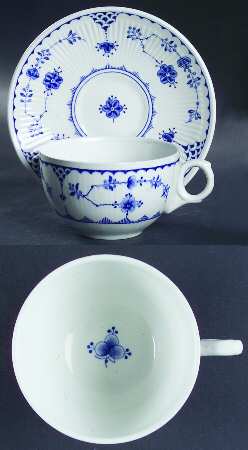 Denmark Blue Flat Cup & Saucer Set