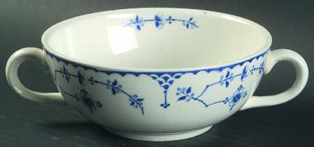 Denmark Blue Flat Cream Soup Bowl