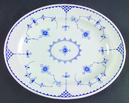 Denmark Blue 12" Oval Serving Platter