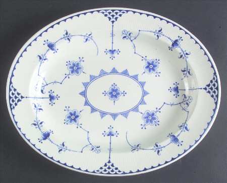 Denmark Blue 13" Oval Serving Platter
