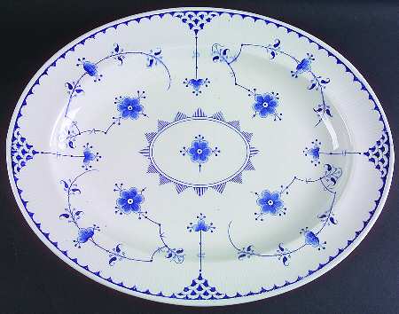 Denmark Blue 18" Oval Serving Platter