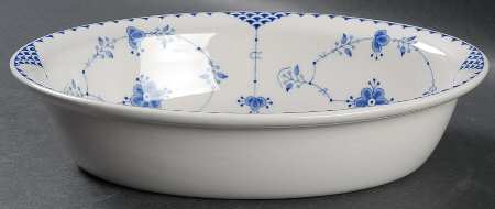 Denmark Blue 10" Oval Vegetable Bowl