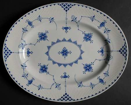 Denmark Blue 14" Oval Serving Platter