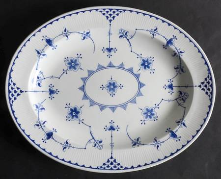 Denmark Blue 13" Oval Serving Platter