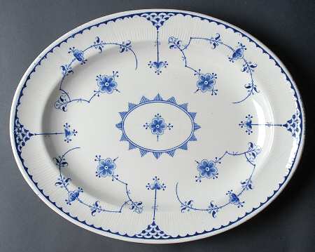 Denmark Blue 16" Oval Serving Platter