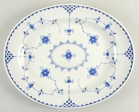 Denmark Blue 17" Oval Serving Platter