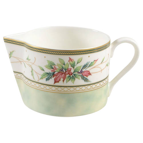 Winter Holiday Round Gravy Boat