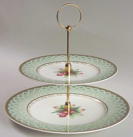 Winter Holiday 2 Tiered Serving Tray (Chop & Salad Plate)