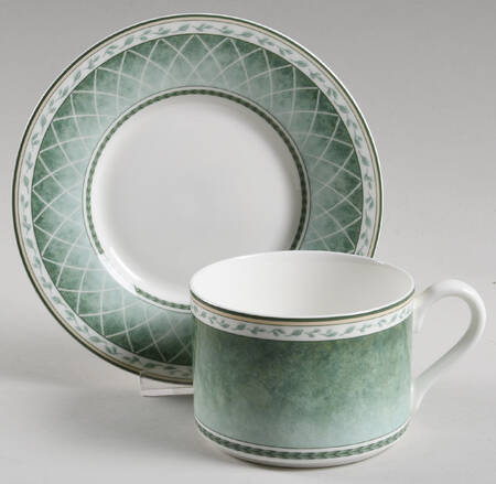 Garden Greens Flat Cup & Saucer Set