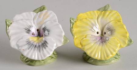 Pansy Parade Figural Salt and Pepper Set