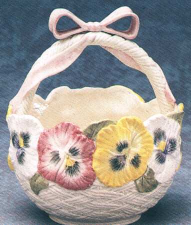 Pansy Parade 9" Handled Basket