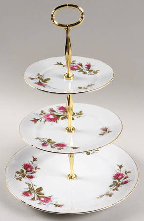 Royal Rose 13 7/8"-14 1/4" 3-Tiered Serving Tray(DP,SP,BB) HC
