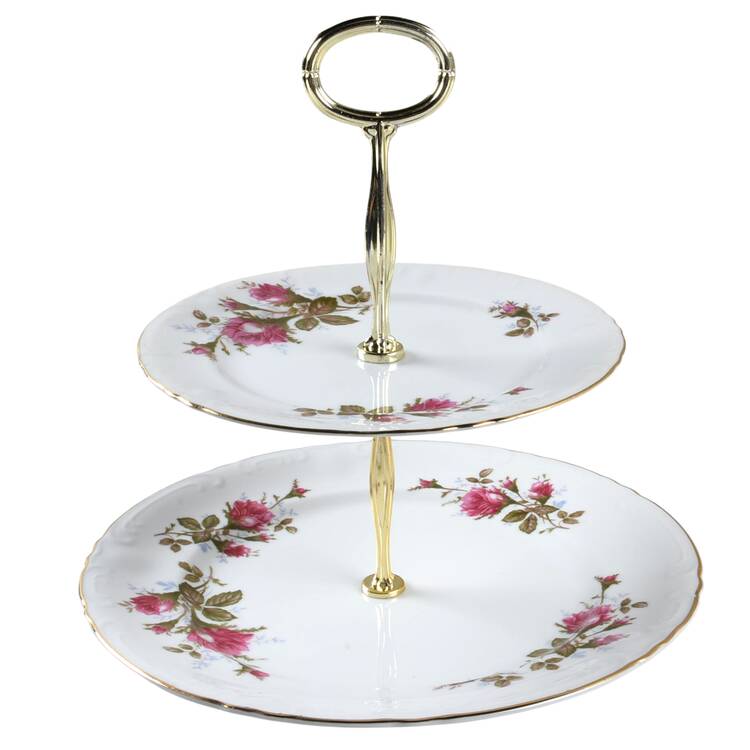 Royal Rose 6 5/8"-10"  2 Tiered Serving Tray (Dp, Sp) HC