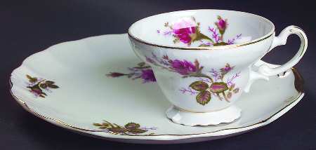 Royal Rose Snack Plate & Cup Set