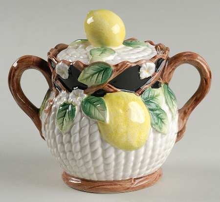 Mediterranean Fruit Sugar Bowl & Lid