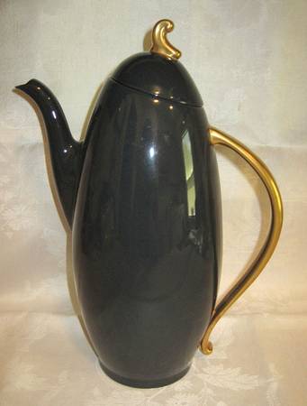 Contessa Teal Green (Gold Trim, Coupe) Coffee Pot & Lid