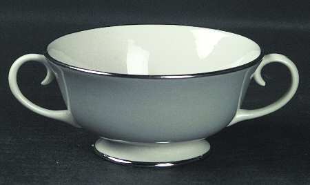 California Gray Footed Cream Soup Bowl