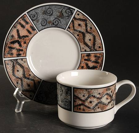 Fossil Flat Cup & Saucer Set