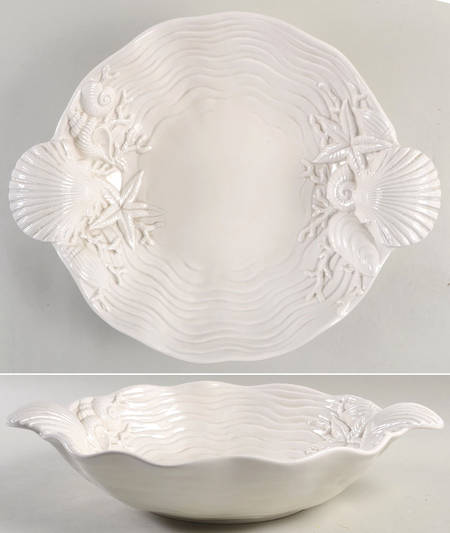 Coral Shells 16" Large Salad Serving Bowl