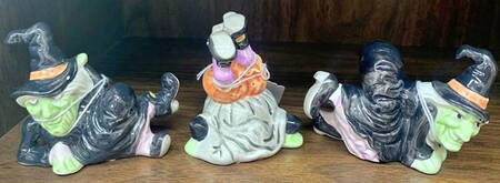 Halloween Set of 3 Tumbling Witches Figurines