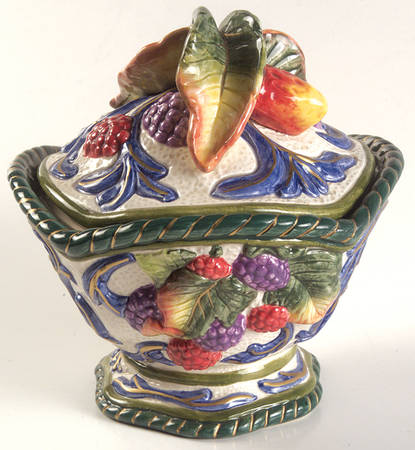 Florentine Fruit 5" Round Box & Lid