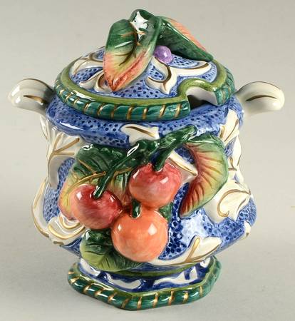 Florentine Fruit Sugar Bowl & Lid