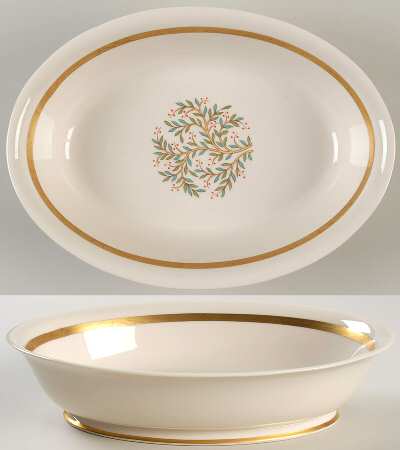 Fremont (Gold Trim) 9" Oval Vegetable Bowl