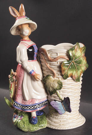 Old World Rabbits Utensil Holder