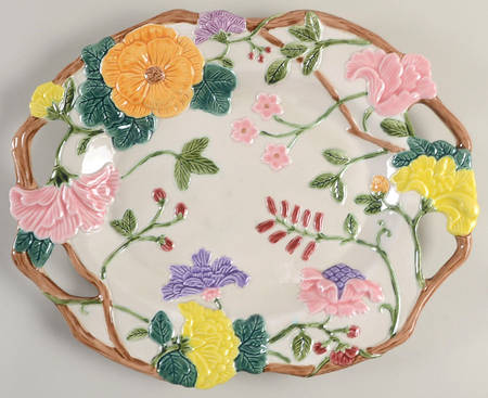 Floral Garden 15" Oval Serving Platter