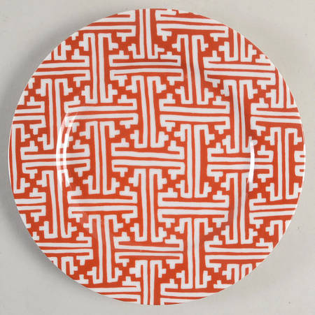 Oriental Geometric Terra Cotta Salad Plate