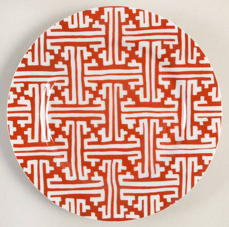 Oriental Geometric Terra Cotta Bread & Butter Plate