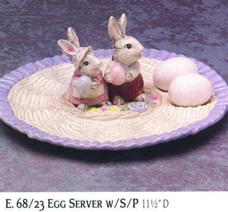 Bunny Hollow Deviled Egg Plate with Salt and Pepper