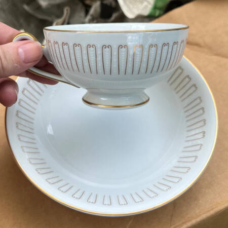Modern Footed Cup & Saucer Set