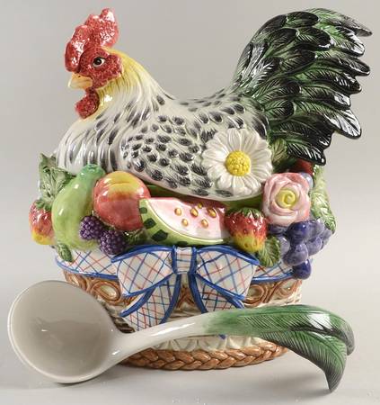 Countryside Figural Tureen & Lid with Ladle