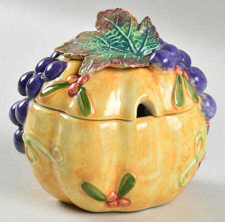 Thanksgiving Banquet Figural Sugar Bowl & Lid