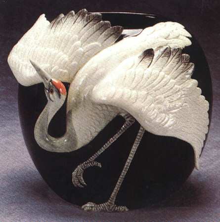 Tsuru Oval Figural Vase