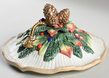 Jolly Ole Saint Nick Lid for Round Vegetable