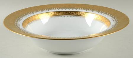 Imperial Heritage White and Gold 10" Round Vegetable Bowl