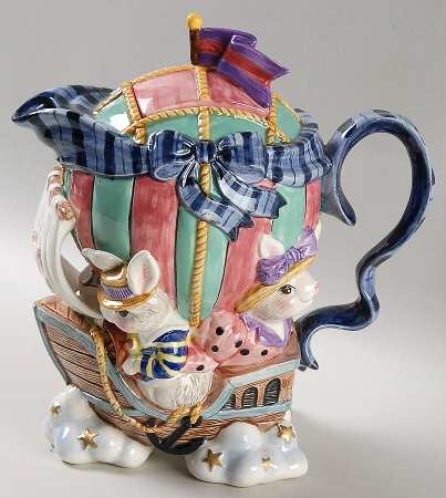 Ballooning Bunnies Teapot & Lid