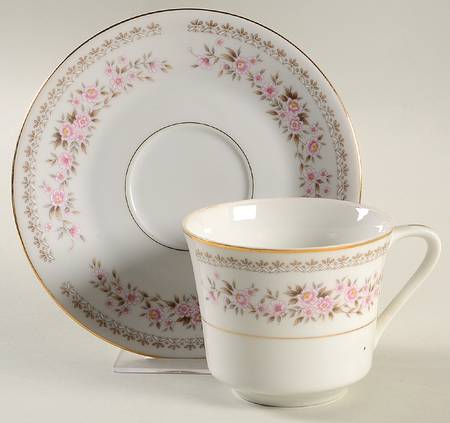 French Garland Footed Cup & Saucer Set