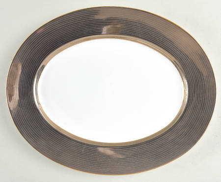 Les Bandes Platinees II 14" Oval Serving Platter