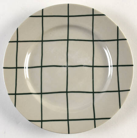 Windowpane (Green Stripes on Taupe) by Fitz &amp; Floyd