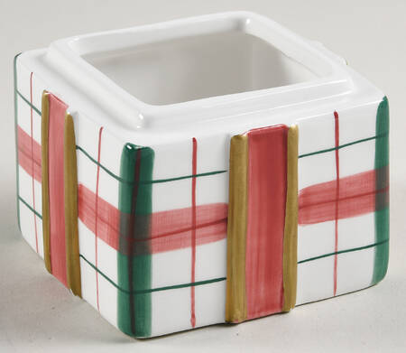 Plaid Christmas Square Box, No Lid