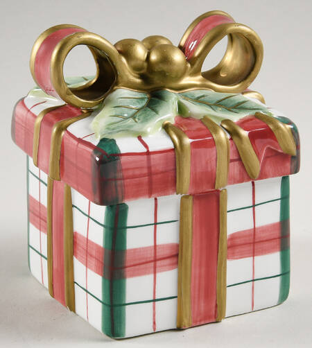 Plaid Christmas Square Box with Lid
