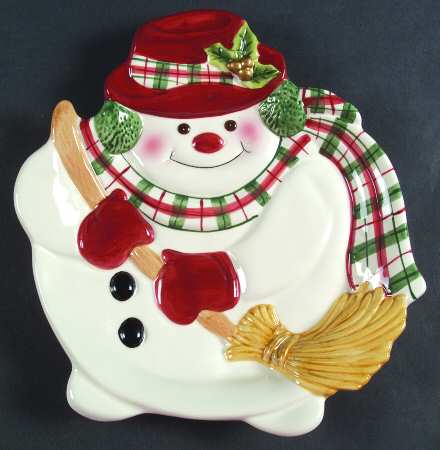 Plaid Christmas Canape Plate