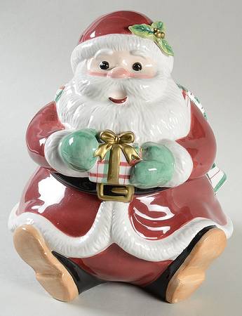 Plaid Christmas Cookie Jar & Lid