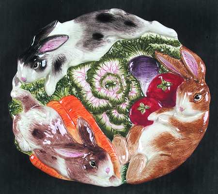 English Garden Bunnies Canape Plate