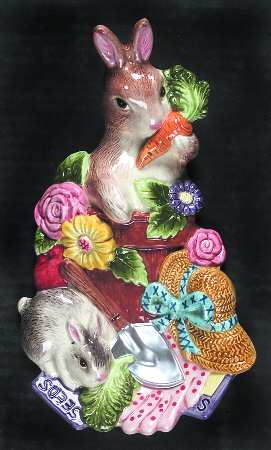 English Garden Bunnies Spoon Rest/Holder (Holds 1 Spoon)